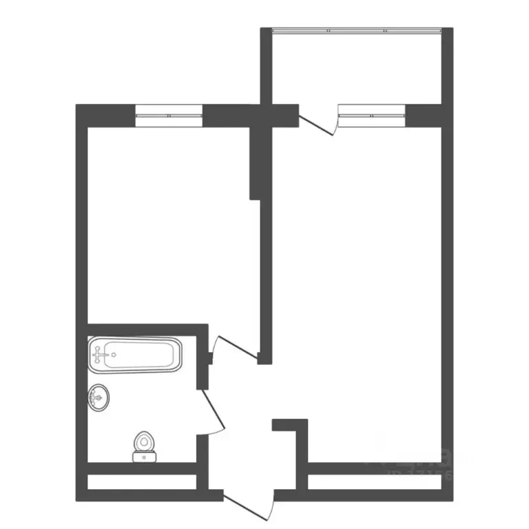 1-к кв. Тюменская область, Ишим проезд Плеханова, 2 (33.8 м) - Фото 1