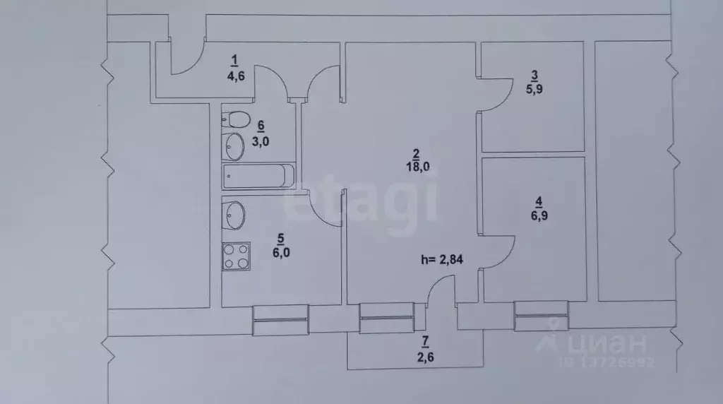 2-к кв. Саратовская область, Саратов ул. Имени С.Т. Разина, 30 (44.4 ... - Фото 1