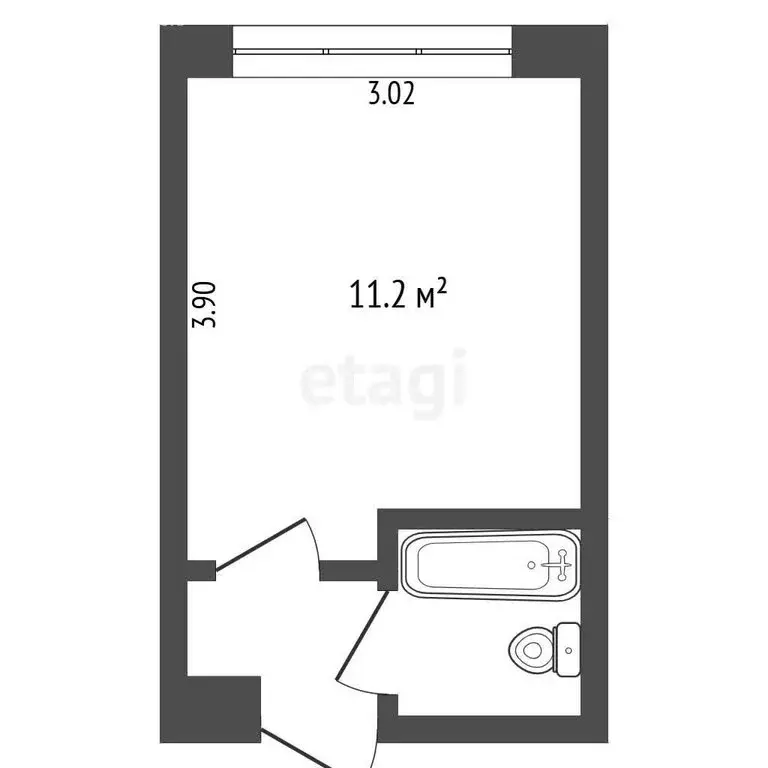 Квартира-студия: Тюмень, Олимпийская улица, 12 (17 м) - Фото 1