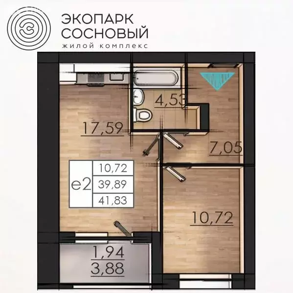 1-комнатная квартира: Пермь, улица Борцов Революции, 1А (39.8 м) - Фото 1
