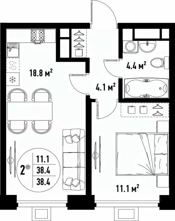 2-к кв. Астраханская область, Астрахань ул. Бэра, 29 (38.4 м) - Фото 2