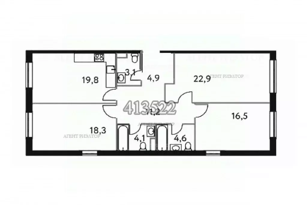 3-к кв. Москва Винницкая ул., 8к4 (105.4 м) - Фото 1