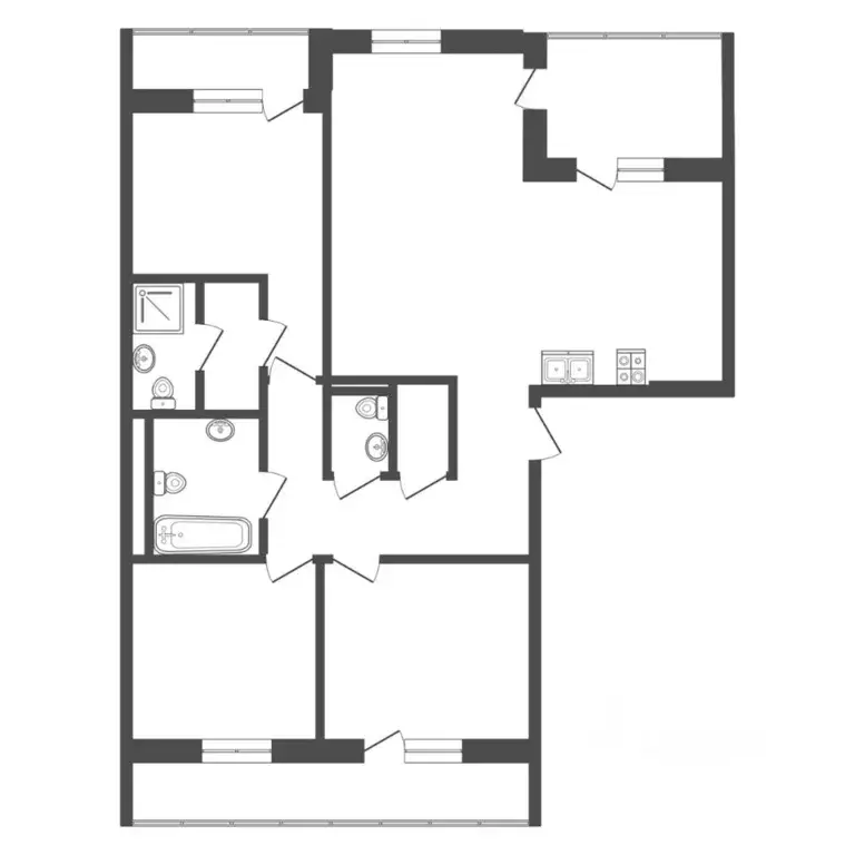 3-к кв. Тюменская область, Тюмень ул. 50 лет Октября, 57Ак1 (122.0 м) - Фото 2