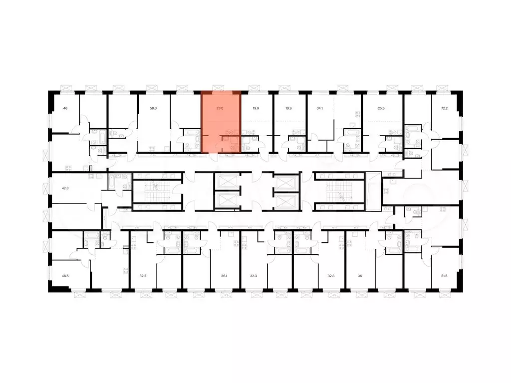 Квартира-студия, 23,6 м, 28/33 эт. - Фото 1