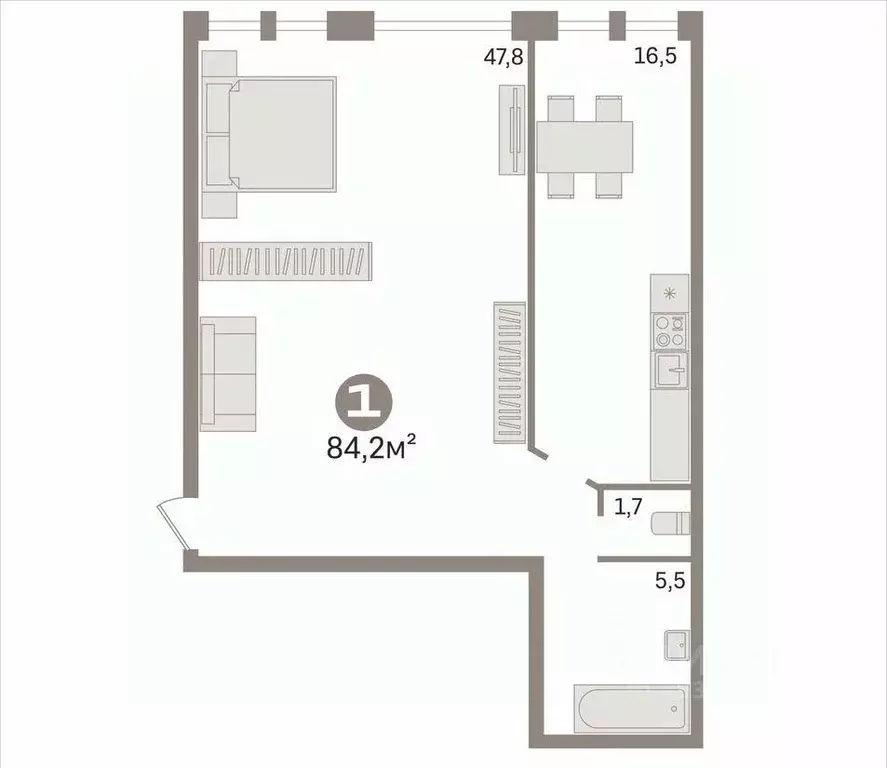 2-к кв. Мордовия, Саранск Большевистская ул., 119 (84.2 м) - Фото 1