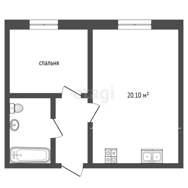 1-комнатная квартира: Ялуторовск, улица Свободы, 236 (41.1 м) - Фото 1