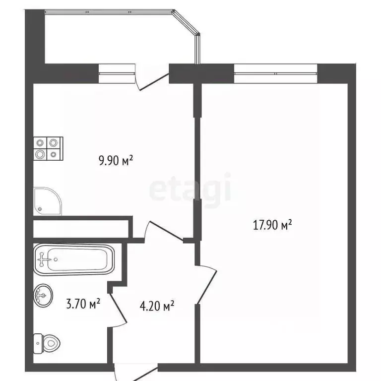 1-к кв. Московская область, Химки Сходня мкр, ул. Ленинградская, 1 ... - Фото 2