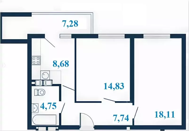 2-к кв. Волгоградская область, Волгоград ул. Клары Цеткин, 1А (57.75 ... - Фото 1