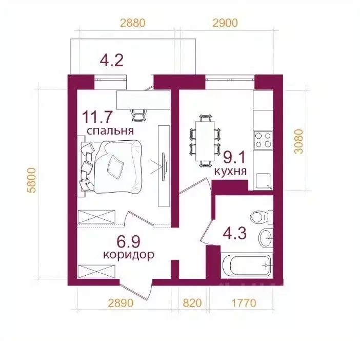 1-к кв. Иркутская область, Иркутск Топкинский мкр, 69 (36.2 м) - Фото 0