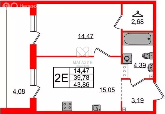 Квартира-студия: Сестрорецк, Авиационная улица, 5к2 (40 м) - Фото 1