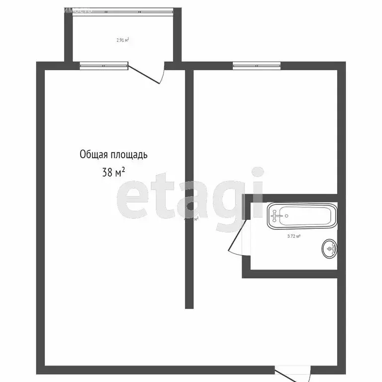 1-комнатная квартира: Бийск, улица Воинов-Интернационалистов, 84 (31.7 ... - Фото 0