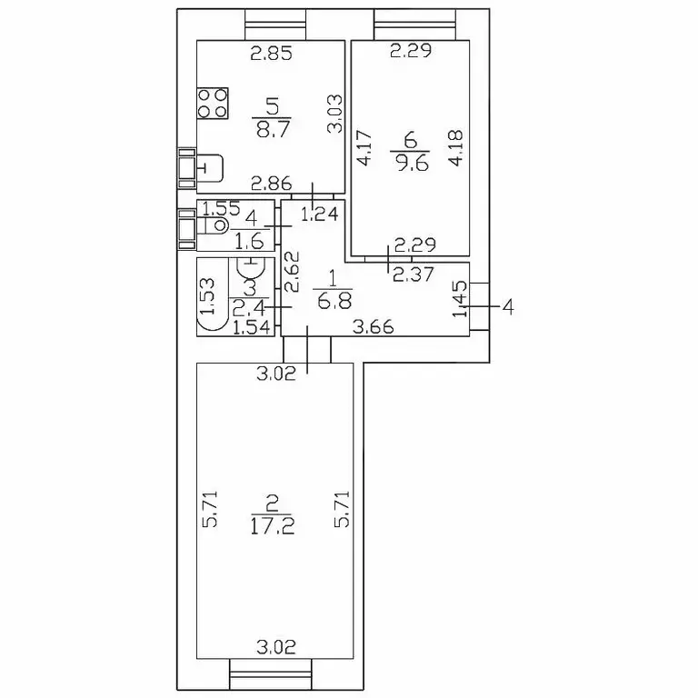 2-комнатная квартира: посёлок Шушары, Московское шоссе, 256к1 (46.3 м) - Фото 2