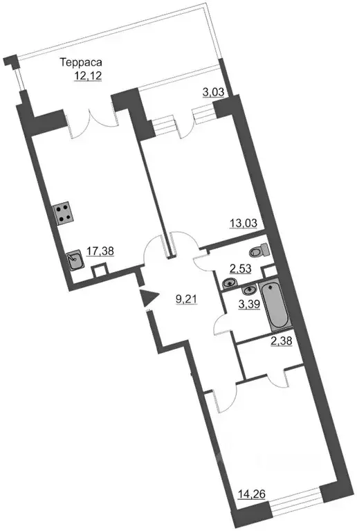 2-к кв. Санкт-Петербург ул. Плесецкая, 4 (66.0 м) - Фото 2