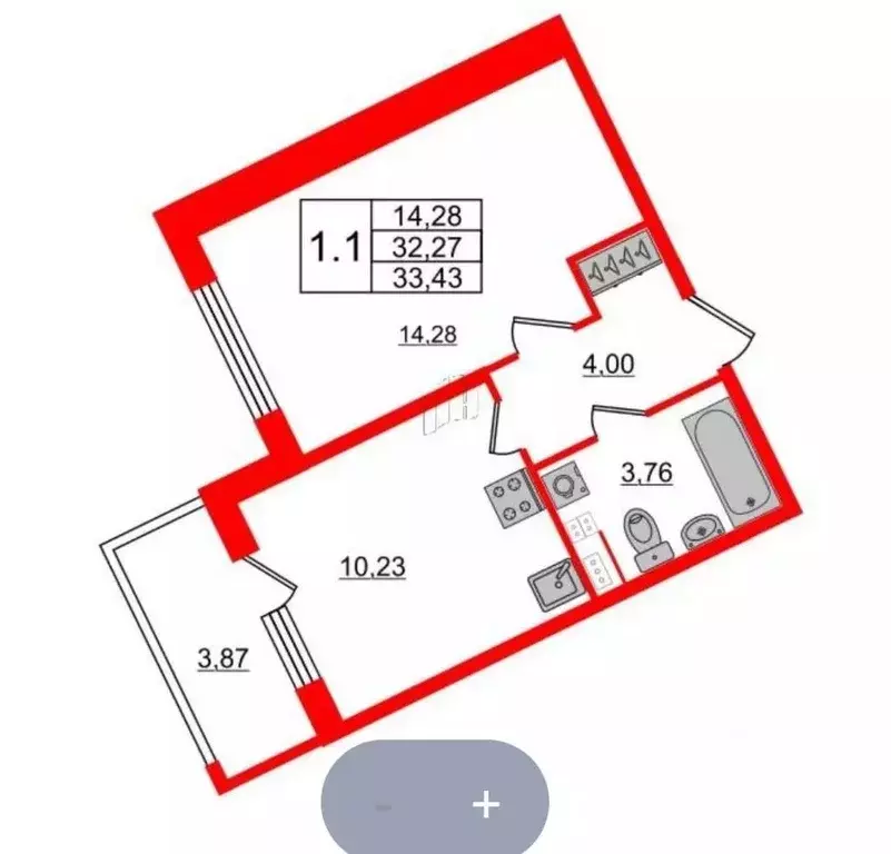 1-к кв. Санкт-Петербург просп. Буденного, 15 (33.4 м) - Фото 1