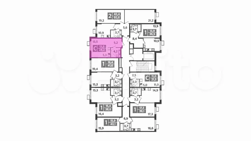 Квартира-студия, 28,2 м, 7/9 эт. - Фото 1