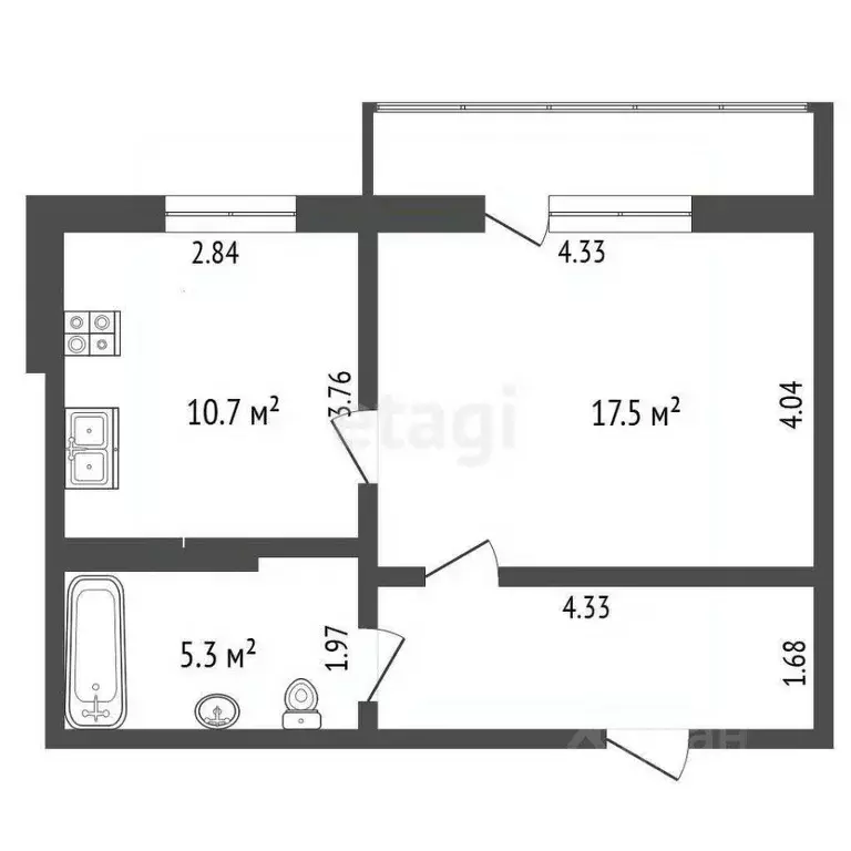 1-к кв. Кемеровская область, Кемерово ул. Авроры, 10 (41.0 м) - Фото 2
