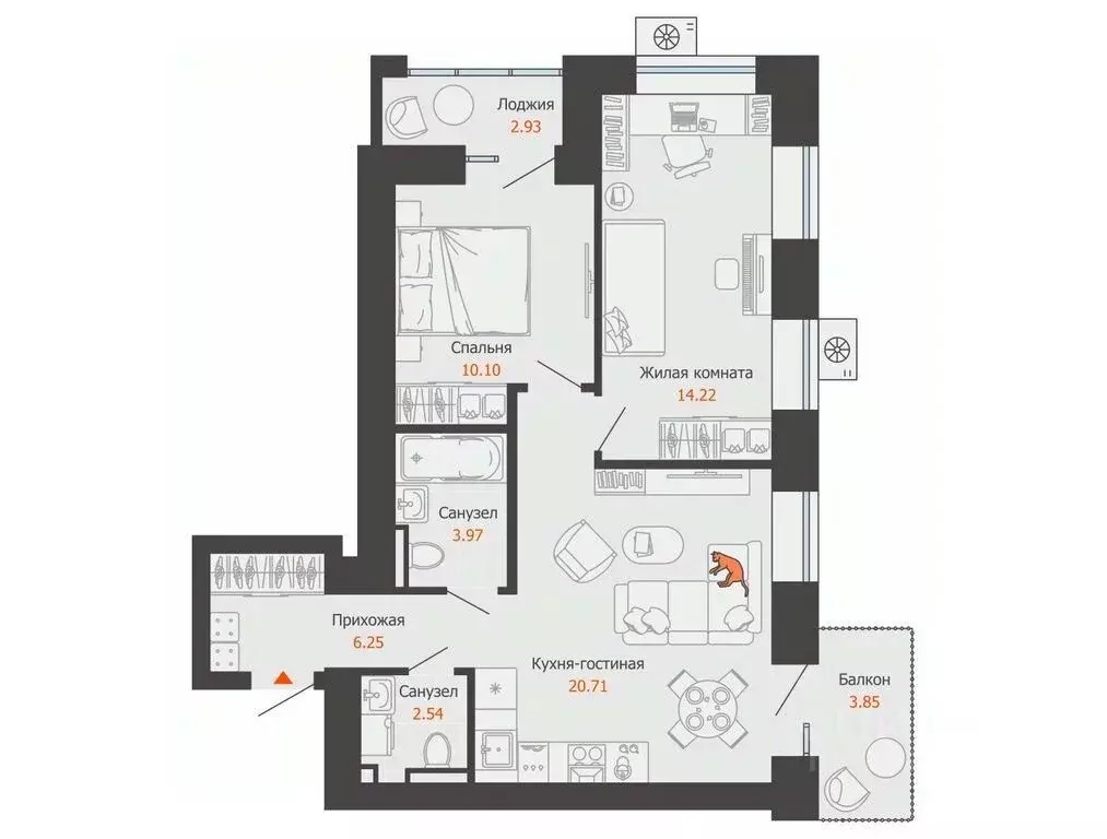 2-к кв. Кировская область, Киров  (60.0 м) - Фото 1