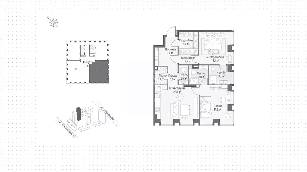 3-к кв. Москва ул. Сергея Макеева, вл11/9с1-10 (89.0 м) - Фото 1