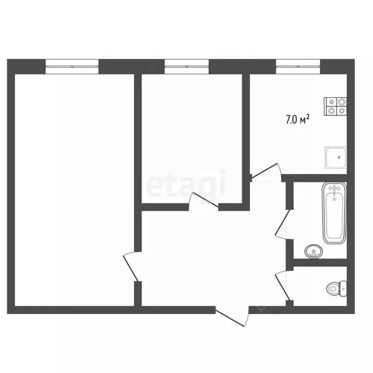 2-к кв. Самарская область, Самара Невская ул., 7 (49.0 м) - Фото 1