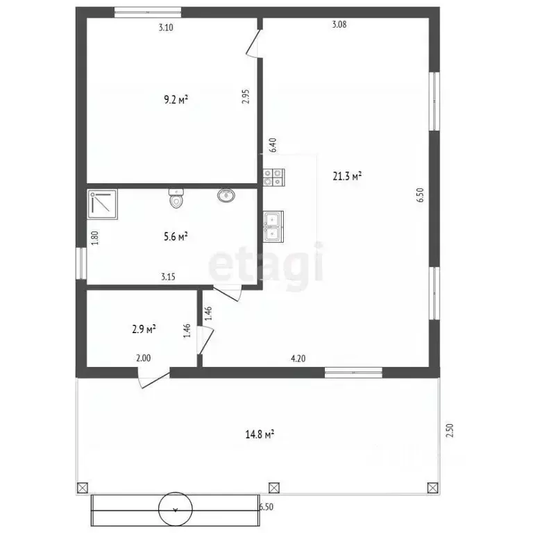 Дом в Тюменская область, Тюмень Большое Царево-3 ОНТ,  (59 м) - Фото 0