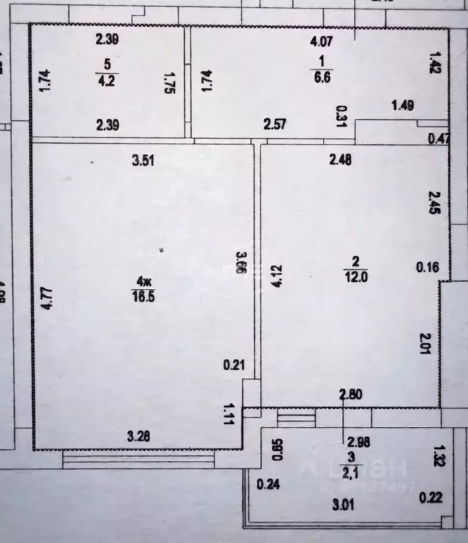 1-к кв. Калининградская область, Калининград проезд Крымский, 2 (43.5 ... - Фото 1