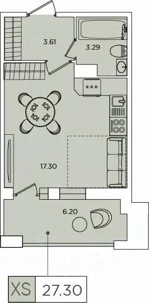 Студия Санкт-Петербург Планерная ул., 87к1 (27.1 м) - Фото 0