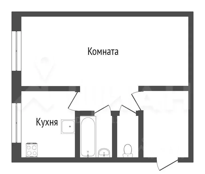 1-к кв. Тверская область, Конаково ул. Гагарина, 1 (32.0 м) - Фото 2