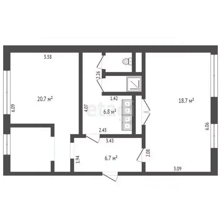 Комната Ханты-Мансийский АО, Нягань 1-й мкр, 46к2 (19.0 м) - Фото 1
