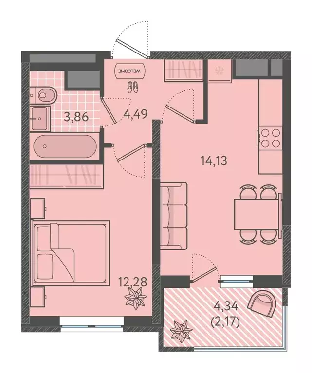 1-к кв. Краснодарский край, Краснодар Теплые Края жилой комплекс ... - Фото 0