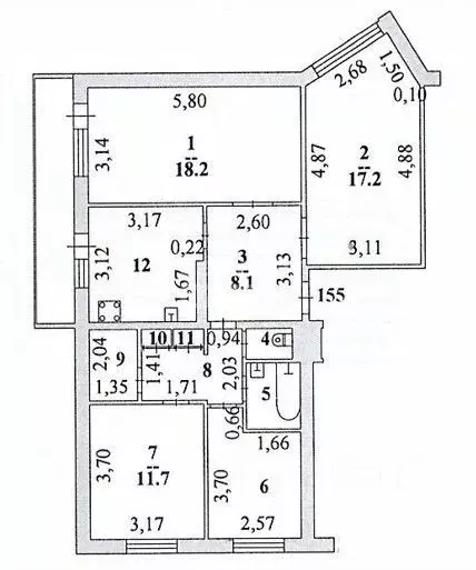4-к кв. Липецкая область, Липецк Московская ул., 51 (85.7 м) - Фото 1