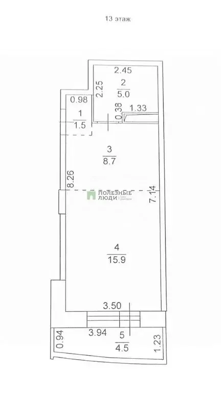 Студия Тверская область, Тверь ул. Коминтерна, 91 (35.6 м) - Фото 1