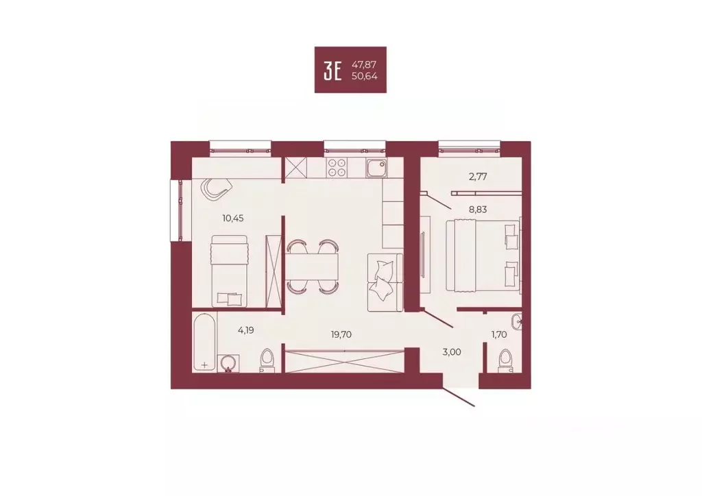 3-к кв. Пензенская область, Пенза ул. Тепличная, 55 (50.64 м) - Фото 1