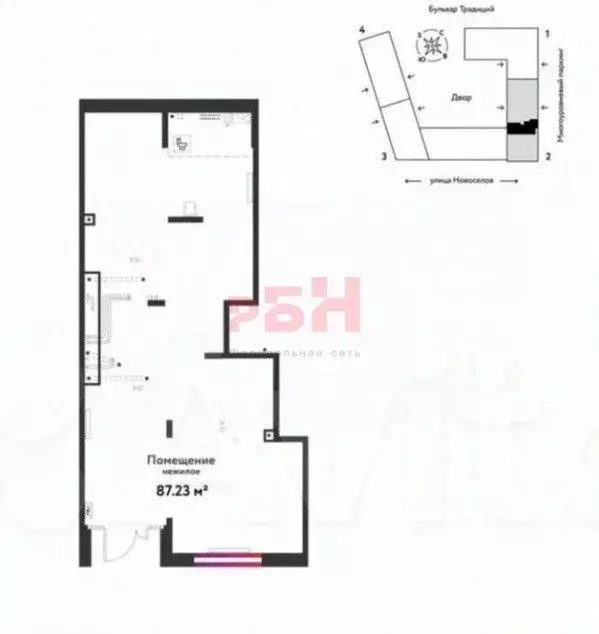 Торговая площадь в Тюменская область, Тюмень ул. Новоселов, 96 (87 м) - Фото 2