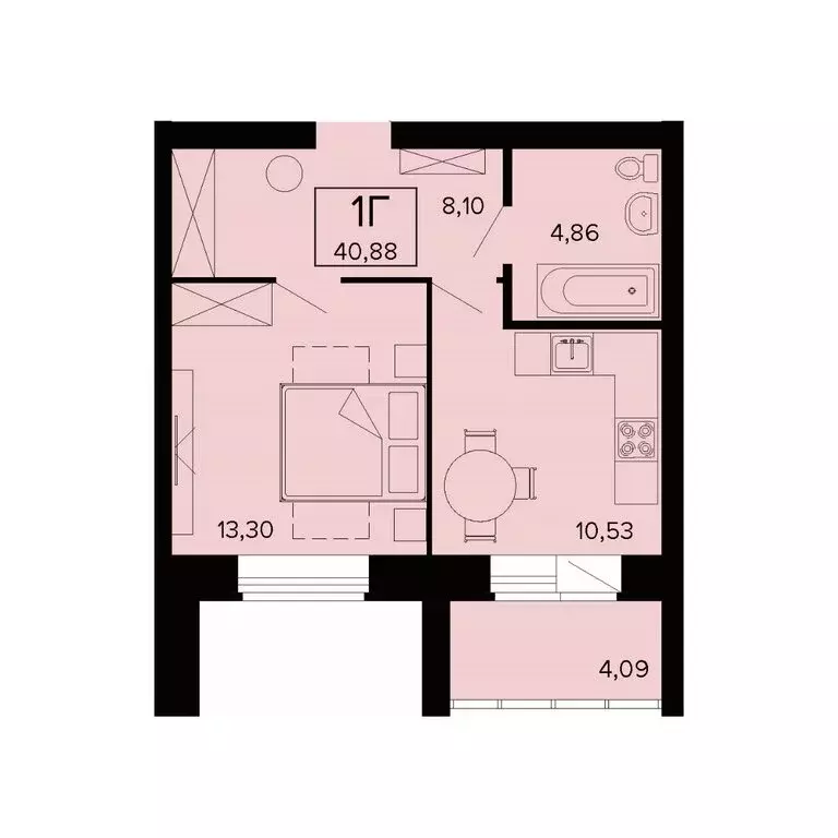 1-комнатная квартира: Берёзовский, улица Победы, 5Б (40.8 м) - Фото 0