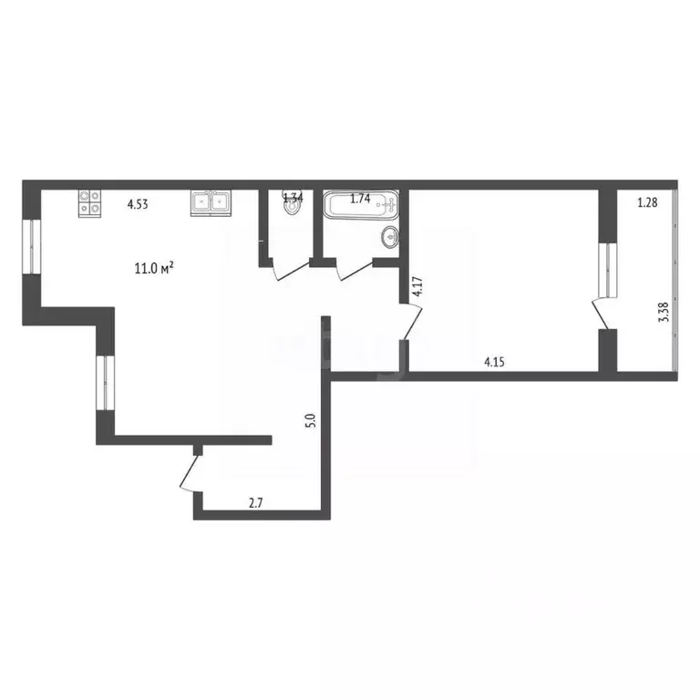 2-к кв. Томская область, Томский район, д. Кисловка, Северный мкр ул. ... - Фото 1