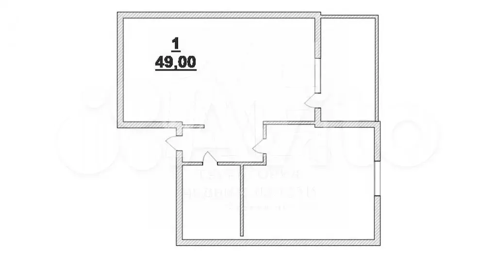 1-к. квартира, 49 м, 3/6 эт. - Фото 0