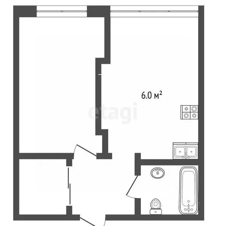 1-к кв. Татарстан, Набережные Челны пос. ЗЯБ, ул. Комарова, 12 (32.4 ... - Фото 2