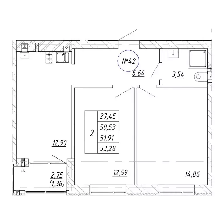 2-к кв. Калининградская область, Зеленоградск  (51.91 м) - Фото 1
