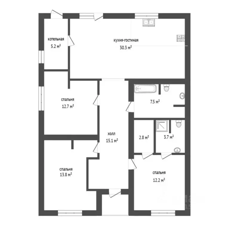 Коттедж в Тюменская область, Тюмень СОСН Лесная Поляна тер.,  (100 м) - Фото 2