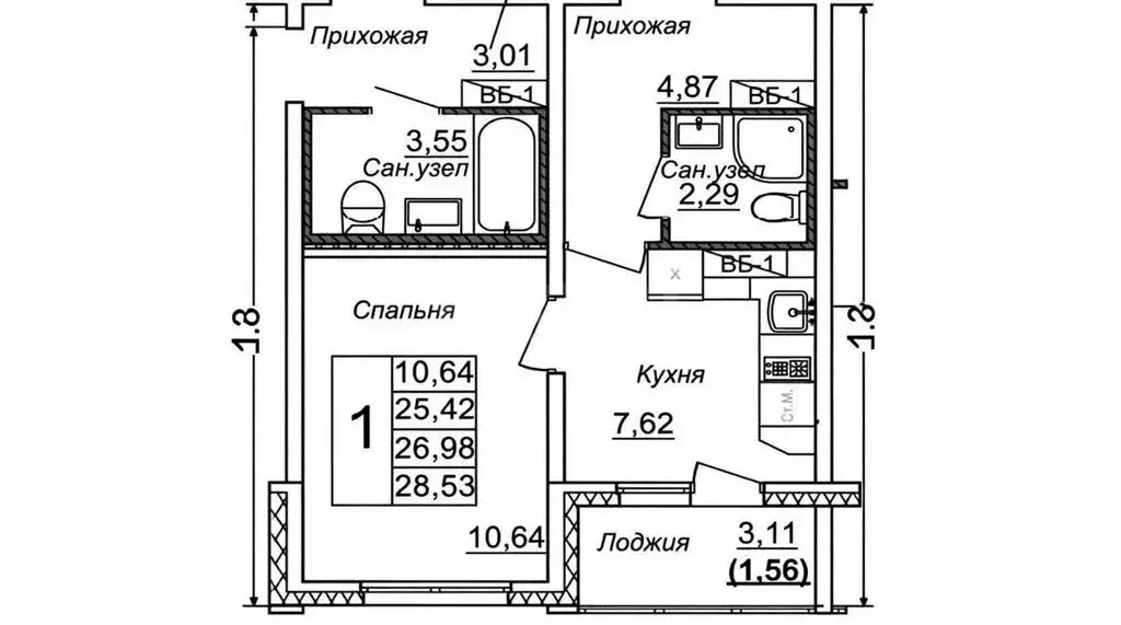 1-комнатная квартира: Ульяновск, Стартовый проезд, 5к1 (25.4 м) - Фото 1