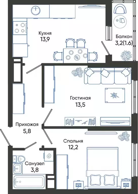 2-к кв. Краснодарский край, Новороссийск ул. Куникова, 47 (50.8 м) - Фото 0