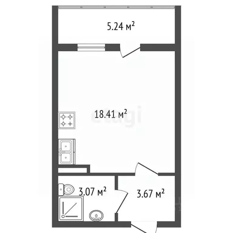 Студия Санкт-Петербург просп. Авиаконструкторов, 63 (25.15 м) - Фото 2