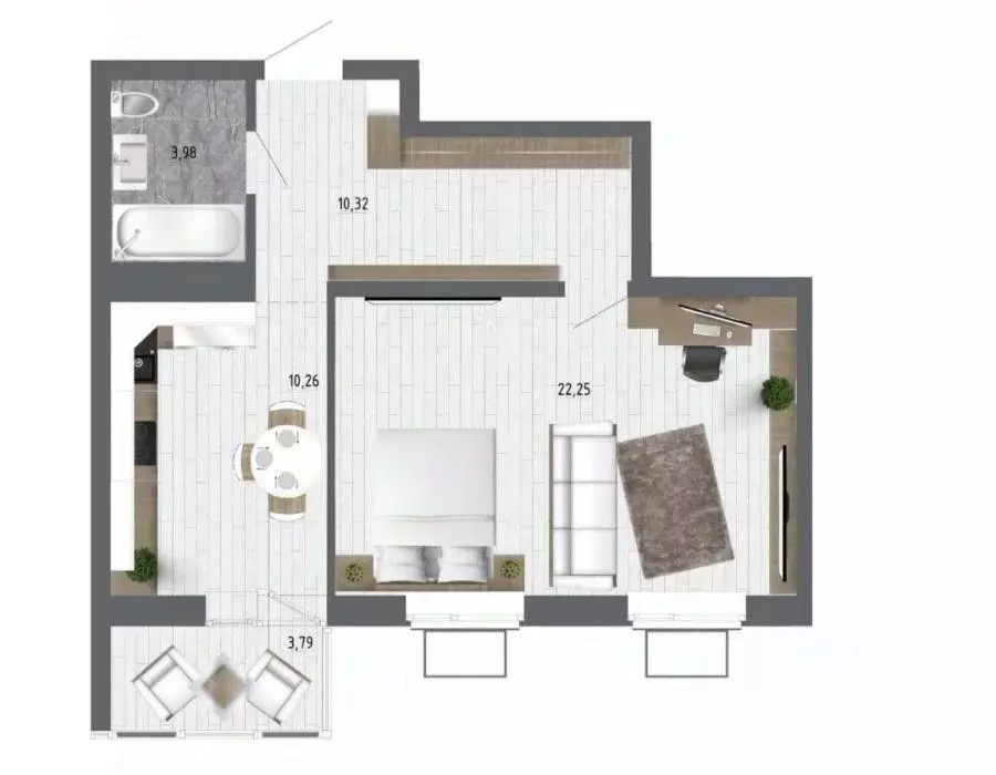 1-к кв. Воронежская область, с. Новая Усмань ул. Ленина, 312А (48.7 м) - Фото 1