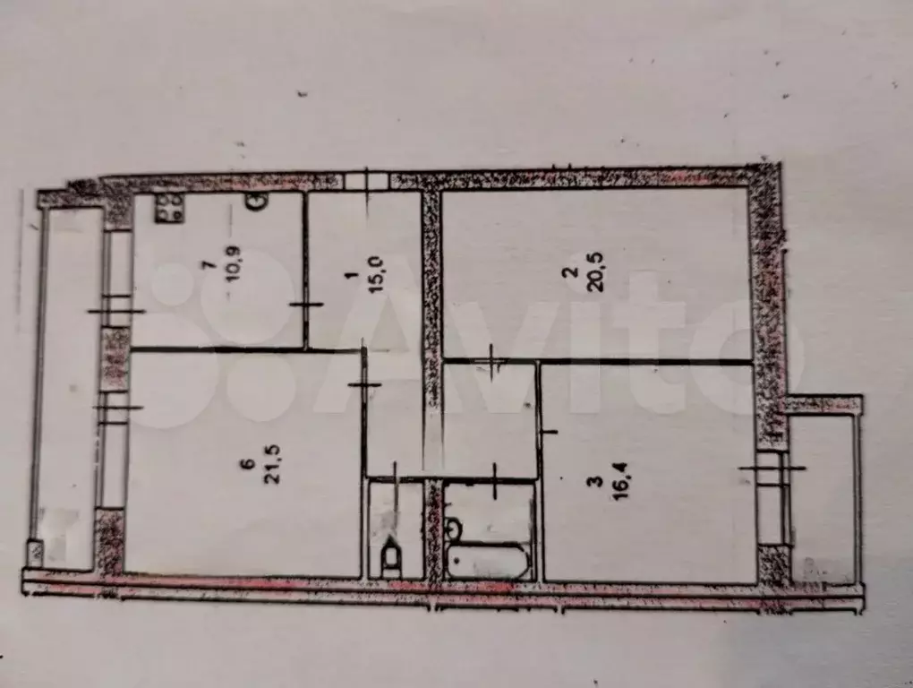 3-к. квартира, 89 м, 2/6 эт. - Фото 0