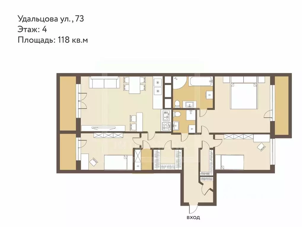 4-к кв. Москва ул. Удальцова, 73 (118.0 м) - Фото 2