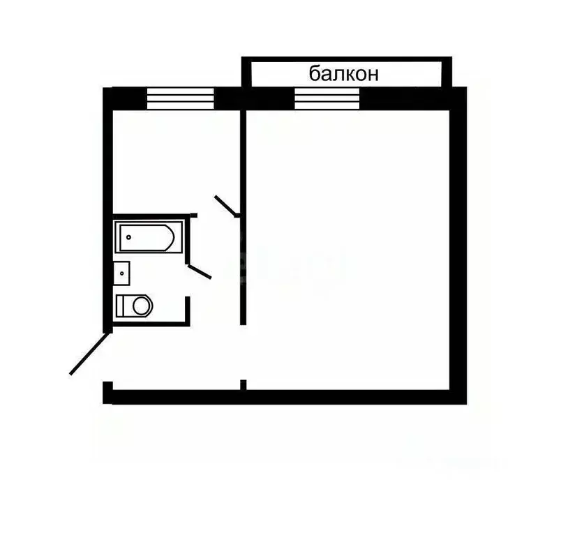 1-к кв. Тульская область, Узловая ул. Энгельса, 8А (30.04 м) - Фото 2