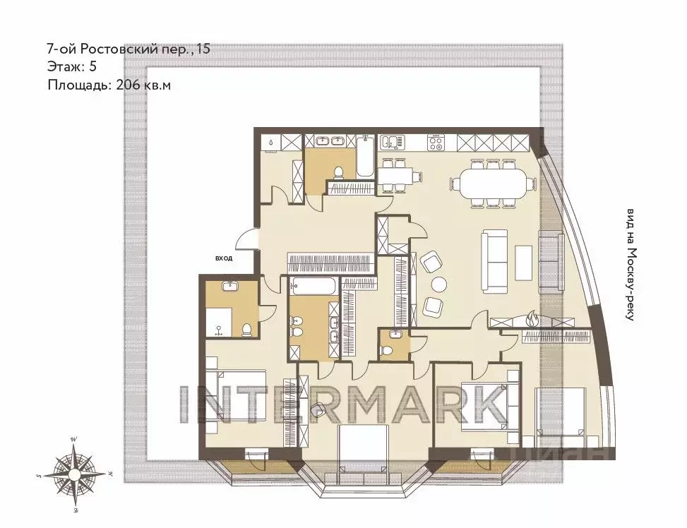 5-к кв. Москва 7-й Ростовский пер., 15 (206.0 м) - Фото 2