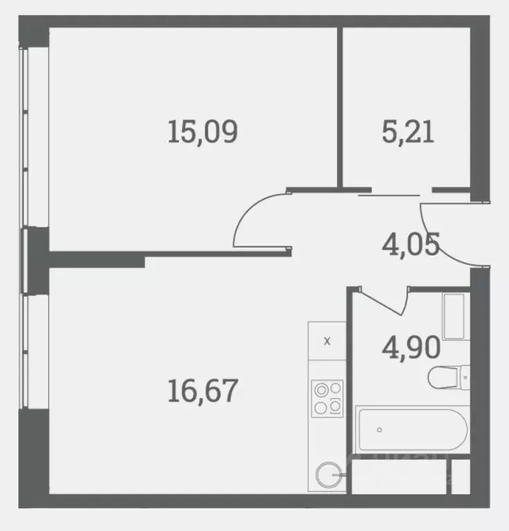 1-к кв. Москва Шмитовский проезд, 39к6 (46.0 м) - Фото 2