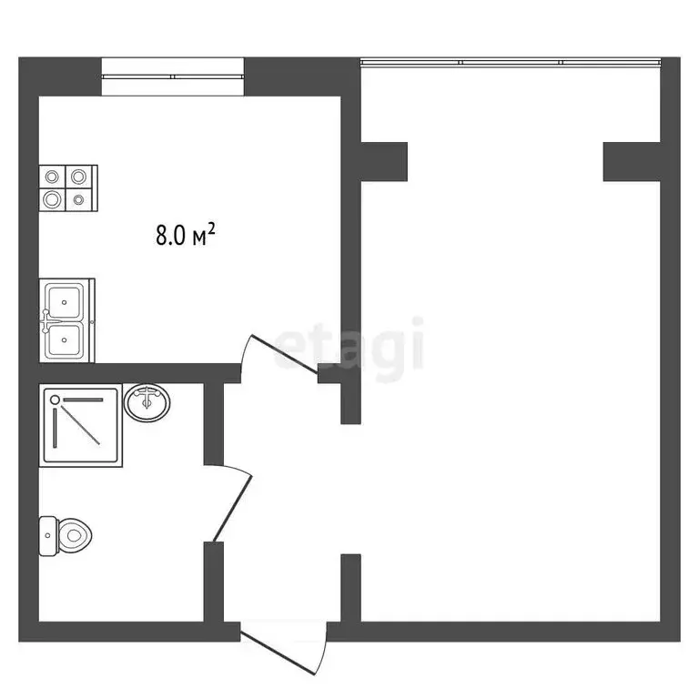 1-комнатная квартира: Нальчик, Кабардинская улица, 234/3 (32.2 м) - Фото 1