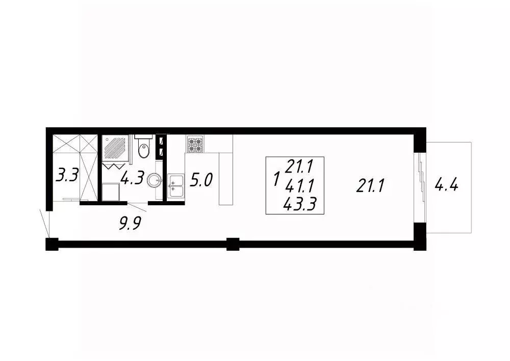 1-к кв. Ставропольский край, Ессентуки Озеро жилой комплекс (43.3 м) - Фото 1